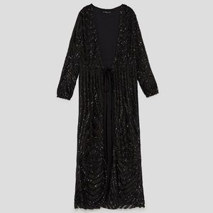 Black Sequin Evening Dress